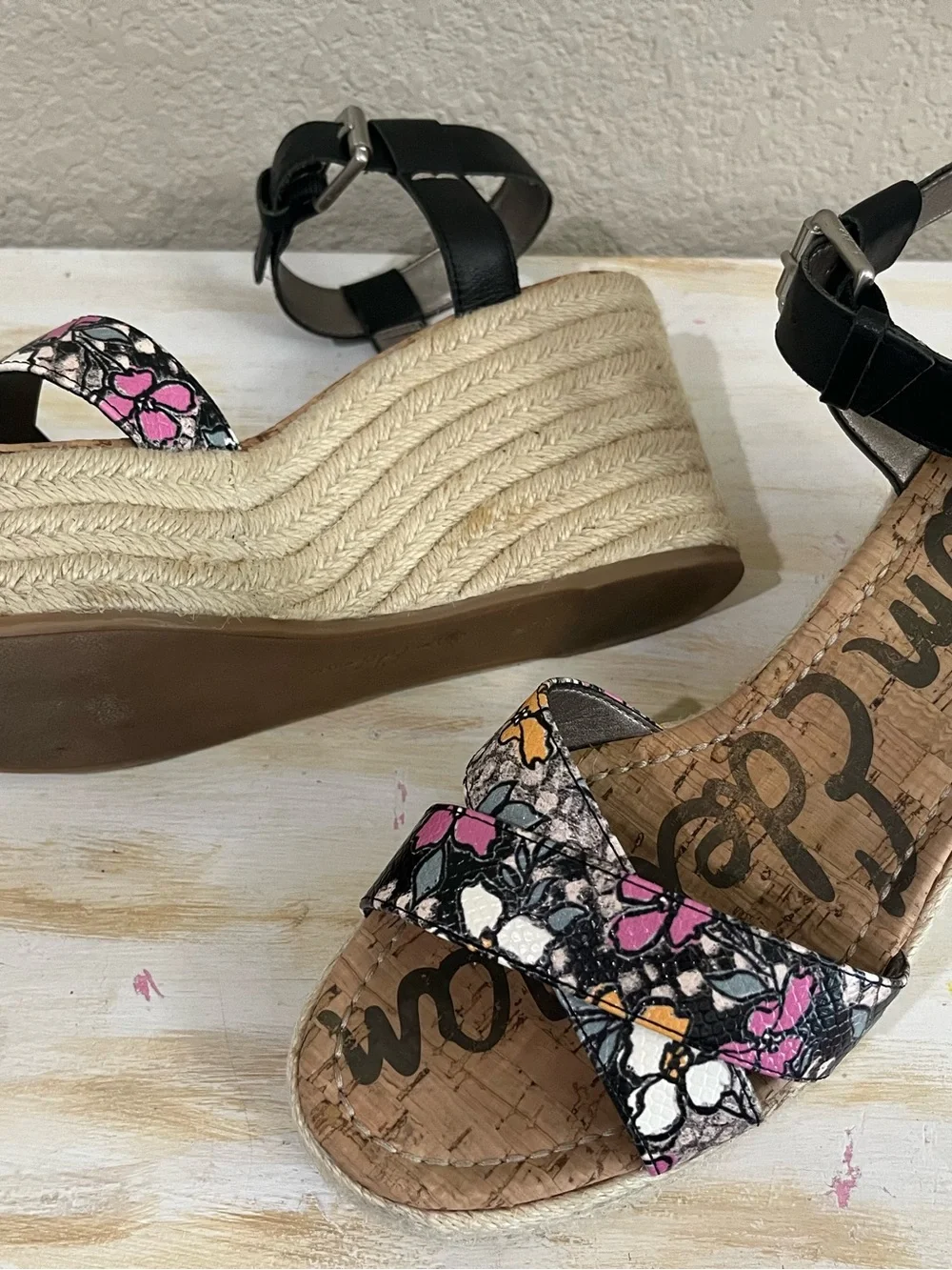Sam Edelman Destin floral print wedge sandals